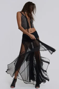 Jaded London Maxi Skirts*Abyss Mesh Maxi Skirt