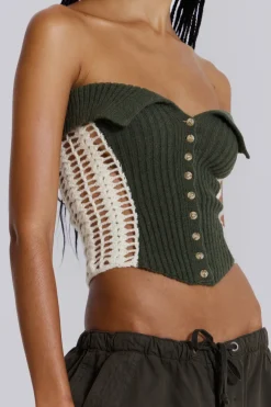 Jaded London Knitwear*Akio Knitted Corset Top
