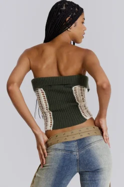 Jaded London Knitwear*Akio Knitted Corset Top