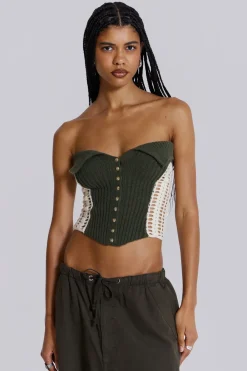 Jaded London Knitwear*Akio Knitted Corset Top