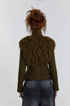 Jaded London Knitwear*Alder Loop Knit Zip Up Jacket