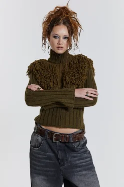 Jaded London Knitwear*Alder Loop Knit Zip Up Jacket
