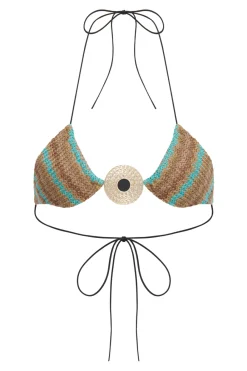 Jaded London Bikini Tops*Allure Striped Knit Micro Triangle Bikini Top