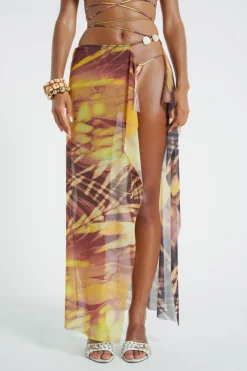Jaded London Maxi Skirts*Aphrodite Wrap Around Mesh Maxi Skirt