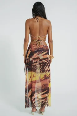 Jaded London Maxi Skirts*Aphrodite Wrap Around Mesh Maxi Skirt