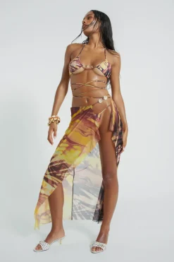 Jaded London New In Beach & Swimwear*Aphrodite Wrap Around Mesh Maxi Skirt