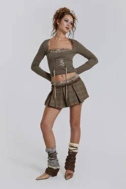 Jaded London Knitwear*Arabella Pointelle Bustier Top