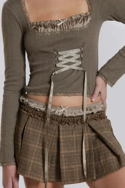 Jaded London Knitwear*Arabella Pointelle Bustier Top