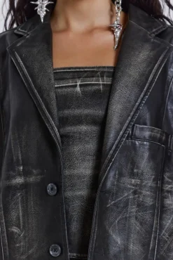 Jaded London *Ash Faux Leather Blazer
