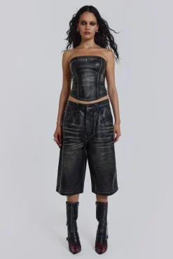 Jaded London *Ash Faux Leather Colossus Shorts