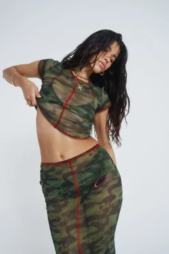 Jaded London *Astro Camo Mesh Baby Tee
