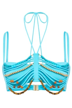 Jaded London Bikini Tops*Aurora Bandeau Bikini Top With Beaded Trim