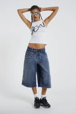 Jaded London Jeans*Axle Acid Wash Denim Jorts