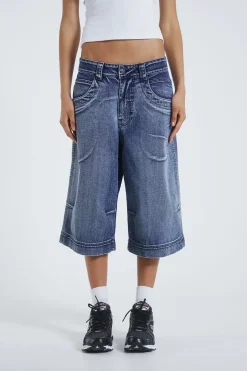 Jaded London Jeans*Axle Acid Wash Denim Jorts