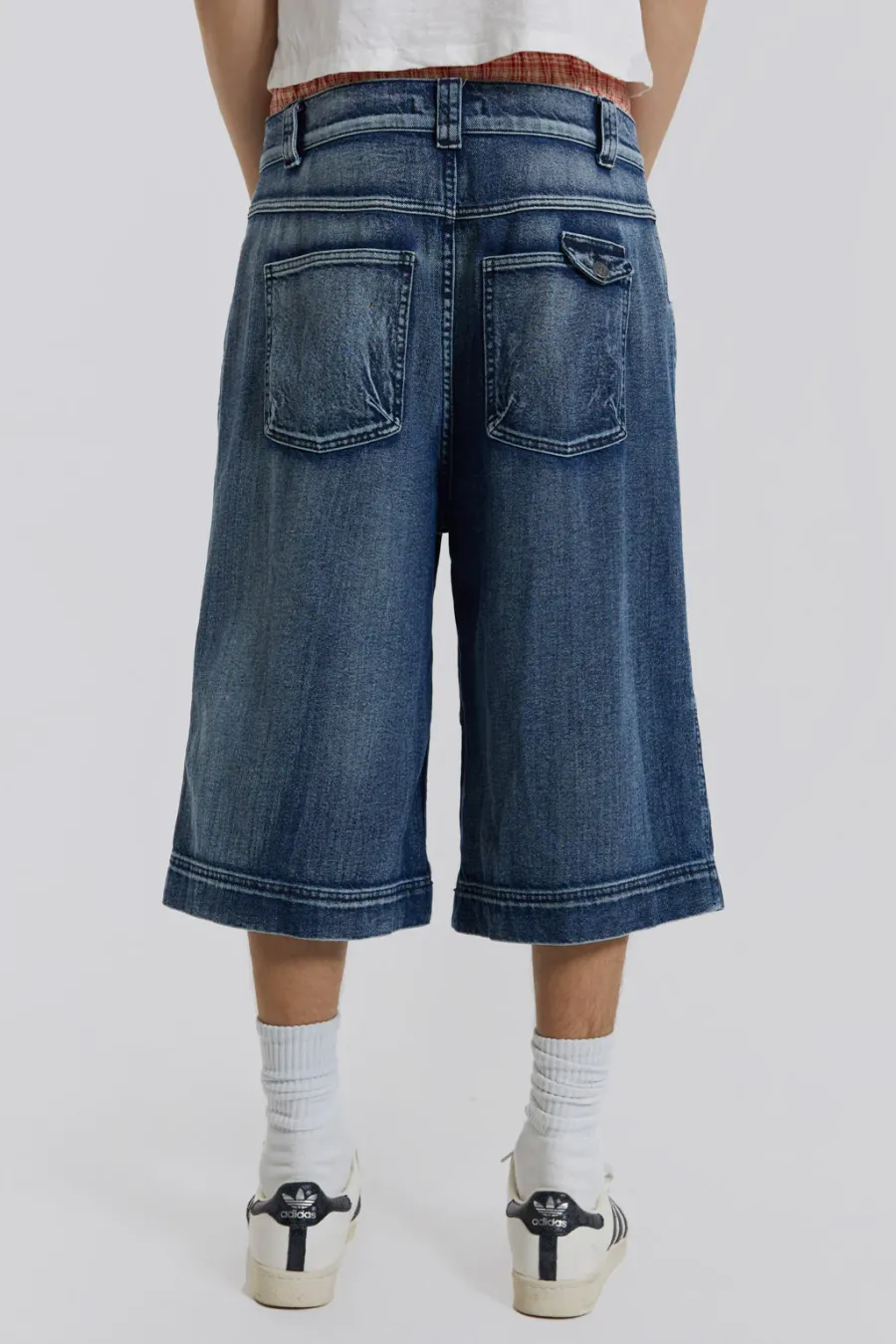 Jaded London Jorts & Shorts*Axle Acid Wash Denim Jorts