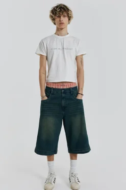 Jaded London Jorts & Shorts*Axle Sandblast Denim Jorts