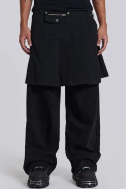 Jaded London Kilts*Black Anarcho Kilt
