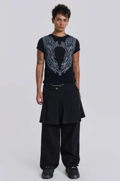 Jaded London Kilts*Black Anarcho Kilt