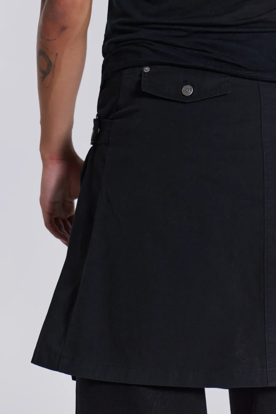 Jaded London Kilts*Black Anarcho Kilt