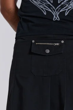 Jaded London Kilts*Black Anarcho Kilt