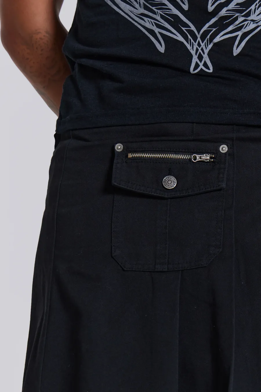 Jaded London Kilts*Black Anarcho Kilt