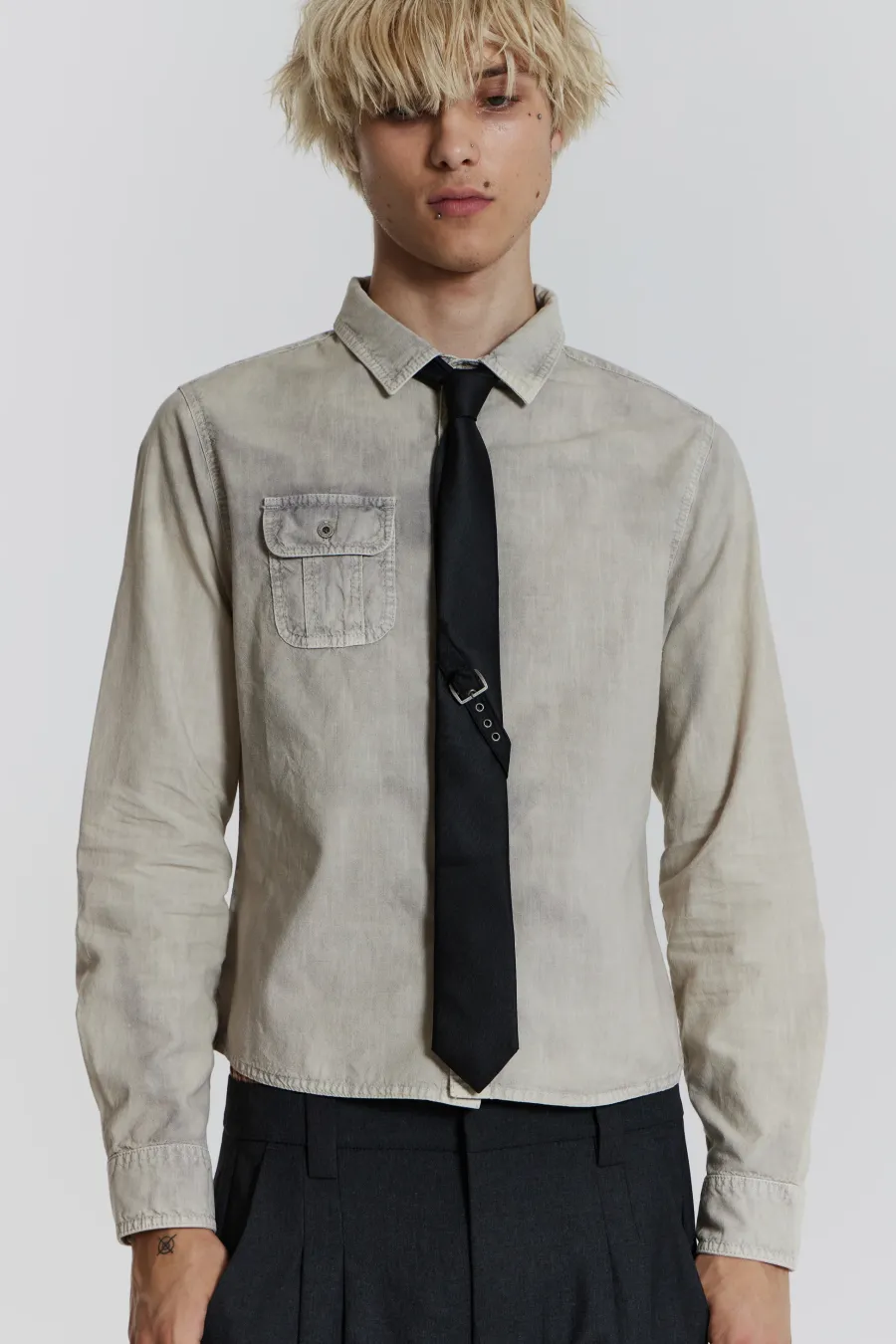 Jaded London *Black Buckle Tie