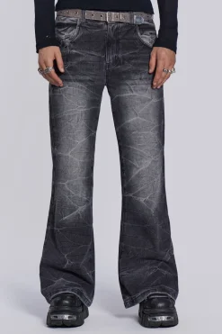 Jaded London Bootcut Jeans*Black Crease Blaze Jean