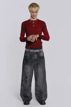 Jaded London Baggy Jeans*Black Decal Colossus Jean