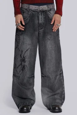 Jaded London Jeans*Black Decal Colossus Jean