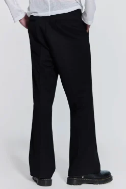 Jaded London Trousers*Black Flared Suit Pant