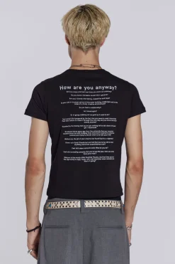 Jaded London T-Shirts*Black How Are You? Tee
