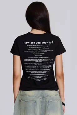Jaded London T-Shirts*Black How Are You? Tee