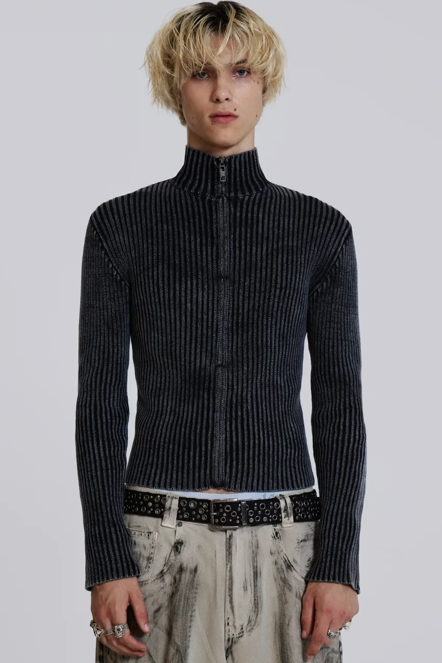 Jaded London *Black Lucid Knit Track Top