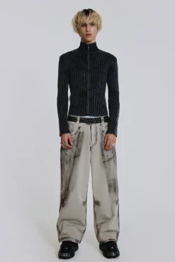 Jaded London *Black Lucid Knit Track Top