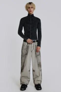 Jaded London *Black Lucid Knit Track Top