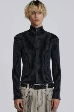 Jaded London *Black Lucid Knit Track Top