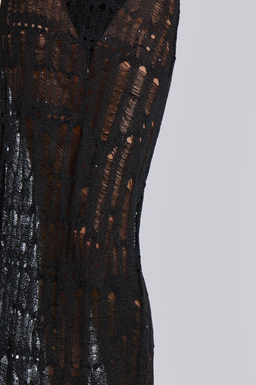 Jaded London Knitwear*Black Metallic Umbra Maxi Dress