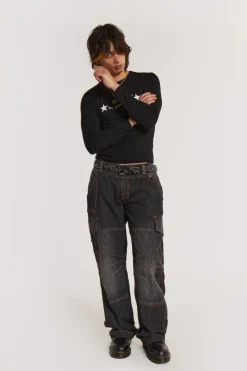 Jaded London Cargo Pants*Black Millennium Cargo Jeans