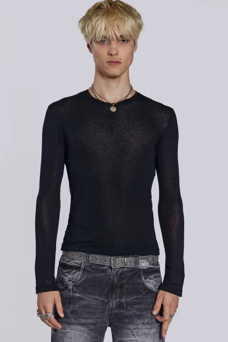 Jaded London T-Shirts*Black Mist Long Sleeve