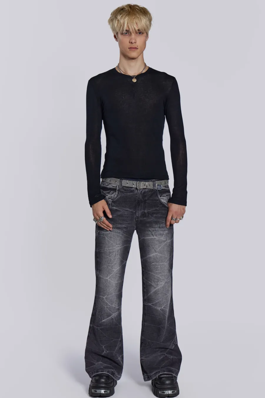 Jaded London T-Shirts*Black Mist Long Sleeve