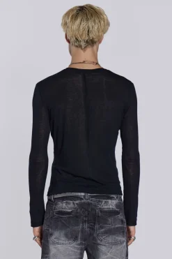 Jaded London T-Shirts*Black Mist Long Sleeve