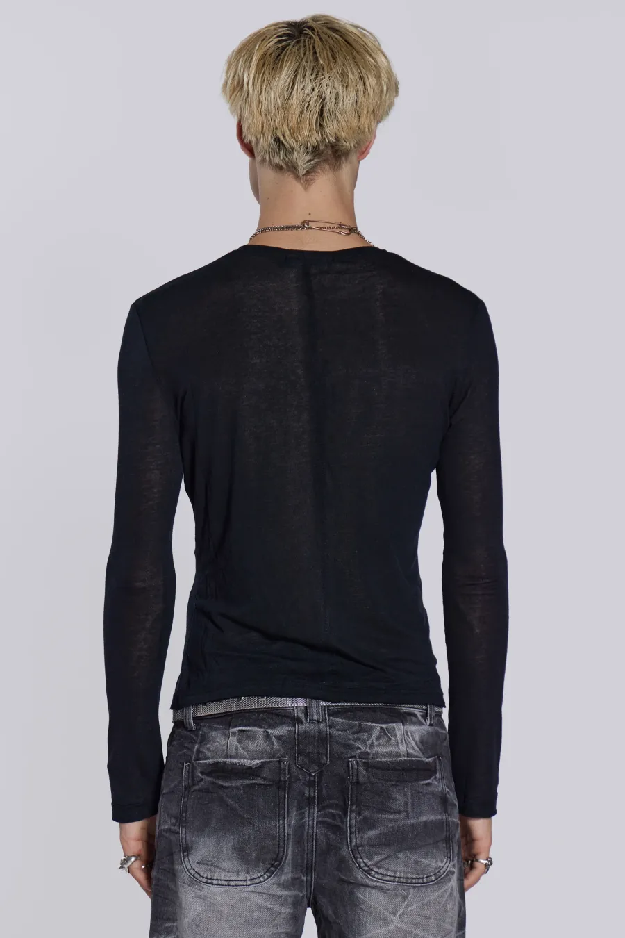 Jaded London T-Shirts*Black Mist Long Sleeve
