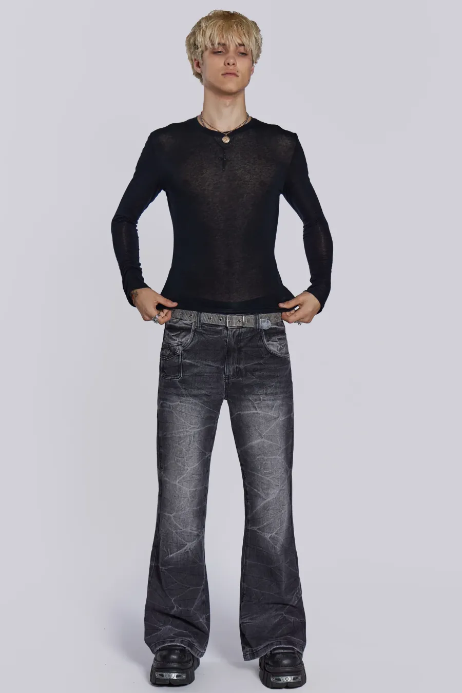 Jaded London T-Shirts*Black Mist Long Sleeve