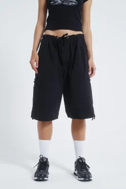 Jaded London Parachute Pants*Black Parachute Cargo Shorts