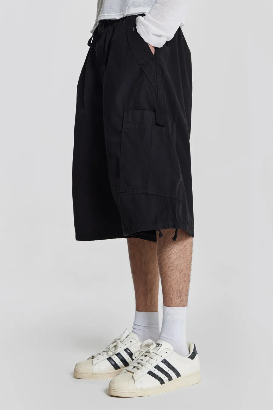 Jaded London Parachute Pants*Black Parachute Cargo Shorts