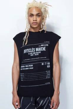 Jaded London Vests*Black Receipt Print Vest
