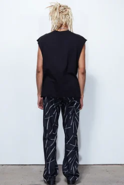 Jaded London Vests*Black Receipt Print Vest