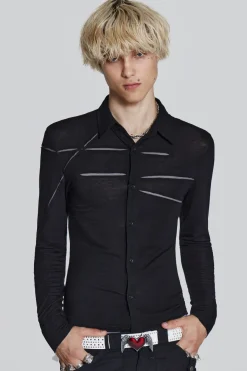 Jaded London Shirts*Black Rift Shirt