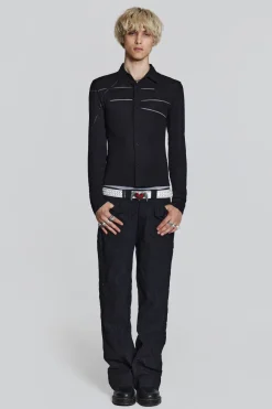 Jaded London Shirts*Black Rift Shirt