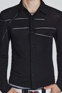 Jaded London Shirts*Black Rift Shirt
